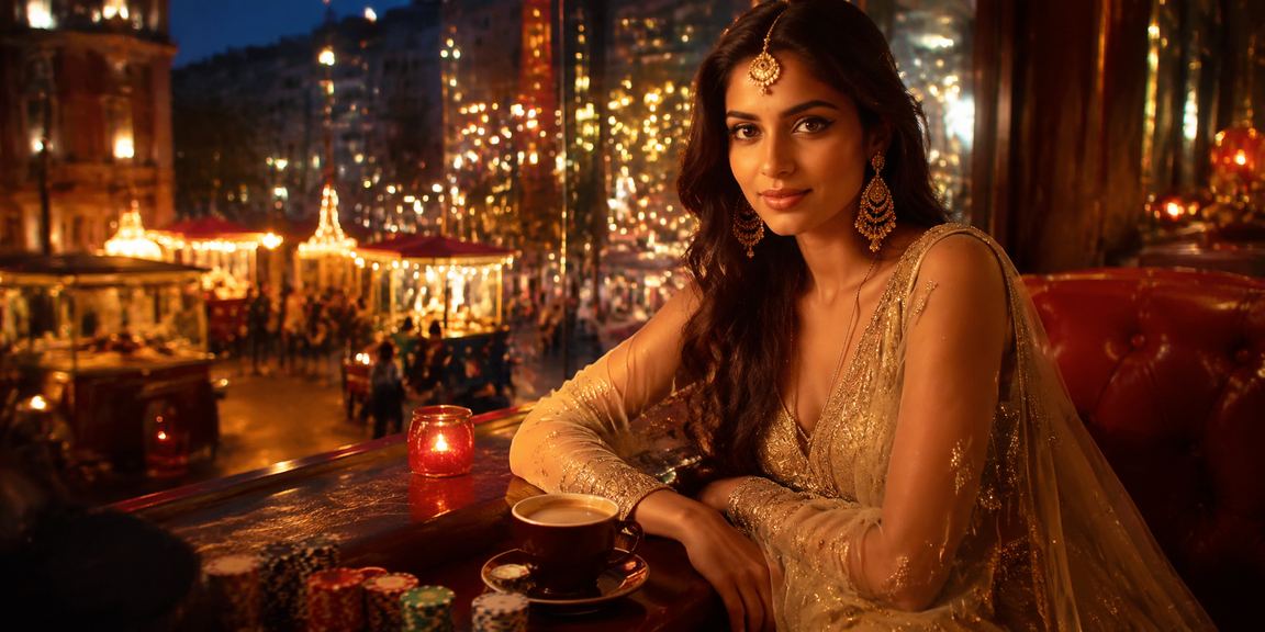 Excited cricket fans watching IPL night match with Teen Patti gaming in background